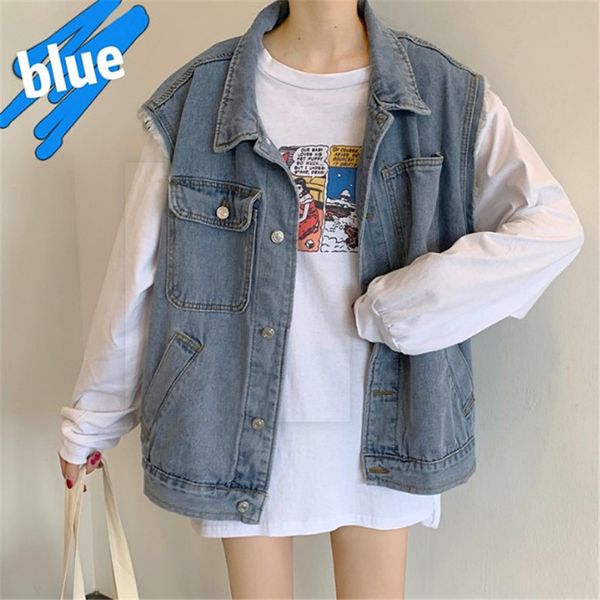 women's vests sleeveless outside wear denim vest clip female 2021 spring korean version loose all - over jacket fashion, Black;white
women's vests sleeveless outside wear denim vest clip female 2021 spring korean version loose all - over jacket fashion, Black;white