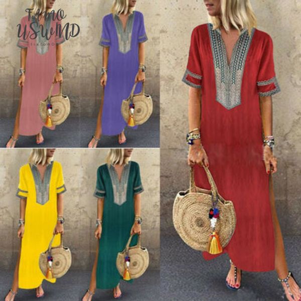 plus size stylish womens print linen sleeve v neck loose long dress split hem baggy kaftan long dress s 5xl, Black;gray
plus size stylish womens print linen sleeve v neck loose long dress split hem baggy kaftan long dress s 5xl, Black;gray
