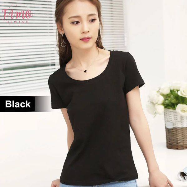 2019 brand womens 95% cotton t shirt pure color short sleeve women t shirt for female slim woman t shirts clothing, White
2019 brand womens 95% cotton t shirt pure color short sleeve women t shirt for female slim woman t shirts clothing, White
