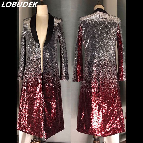 custom made men's magic color sequined overcoat male singer dj nightclub bar ds sequins embroidery long coat performance clothes, White;black
custom made men's magic color sequined overcoat male singer dj nightclub bar ds sequins embroidery long coat performance clothes, White;black