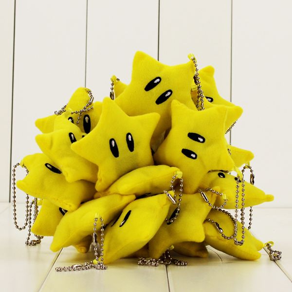 10pcs/lot super mario bros star plush toy yellow luma star keychain pendants phone strap y200109
10pcs/lot super mario bros star plush toy yellow luma star keychain pendants phone strap y200109