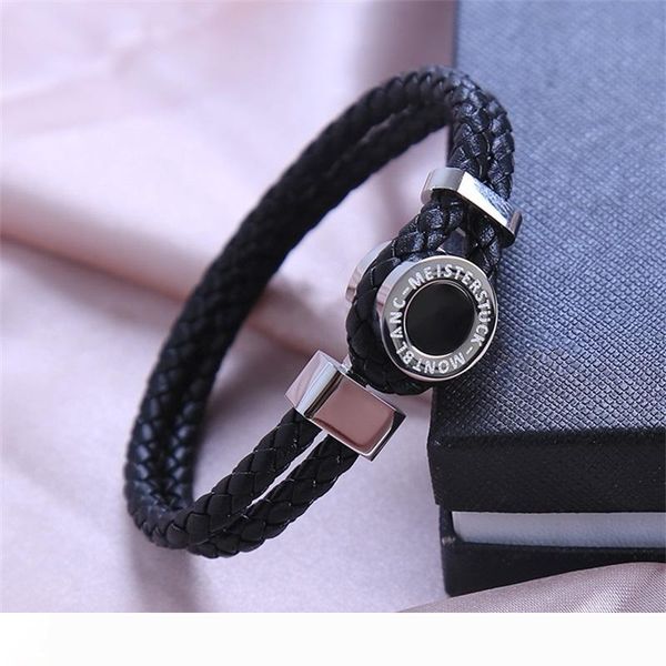 classical design black woven leather bracelets luxury mb branding french man jewelry charm bracelets men wear pulseira as birthday gift, Golden;silver
classical design black woven leather bracelets luxury mb branding french man jewelry charm bracelets men wear pulseira as birthday gift, Golden;silver