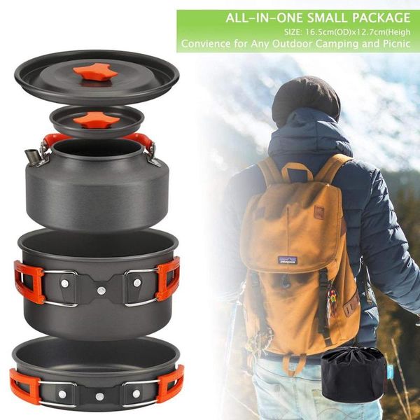 outdoor camping cookware set portale tableware cooking travel cutlery utensils pot pan hiking picnic cooking tool for 1-2 person
outdoor camping cookware set portale tableware cooking travel cutlery utensils pot pan hiking picnic cooking tool for 1-2 person
