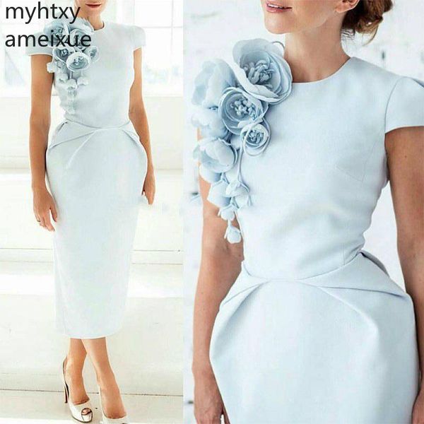 new arrival cap sleeves length sky blue empire custom evening dress with flowers short formal occasion party 2019 plus size, White;black
new arrival cap sleeves length sky blue empire custom evening dress with flowers short formal occasion party 2019 plus size, White;black