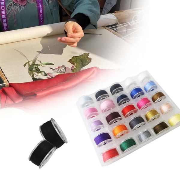 25 pcs/set sewing embroidery threads diy handicraft prewound bobbin threads with storage box, Black
25 pcs/set sewing embroidery threads diy handicraft prewound bobbin threads with storage box, Black