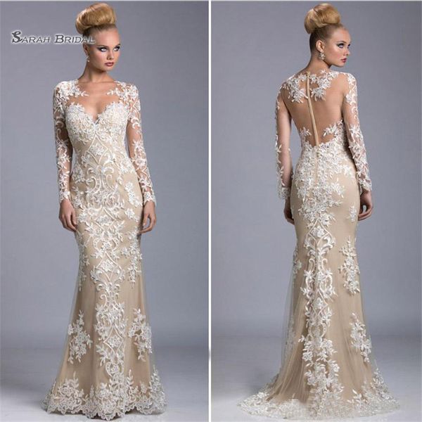 modest mermaid evening dresses long sleeves lace appliques formal party gowns floor length bridal guest dress, Black
modest mermaid evening dresses long sleeves lace appliques formal party gowns floor length bridal guest dress, Black