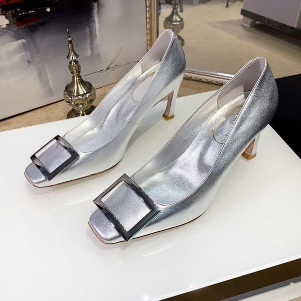 women square toes high heel dress shoes genuine leather lady chunky heel shoes, Black
women square toes high heel dress shoes genuine leather lady chunky heel shoes, Black