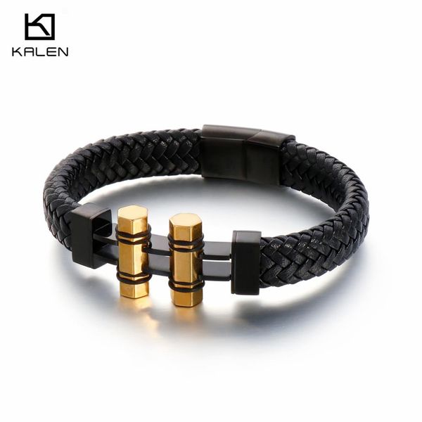 21cm braided leather bracelet men stainless steel gold/silver/black bike chain charm bracelet biker jewelry accessories, Golden;silver
21cm braided leather bracelet men stainless steel gold/silver/black bike chain charm bracelet biker jewelry accessories, Golden;silver