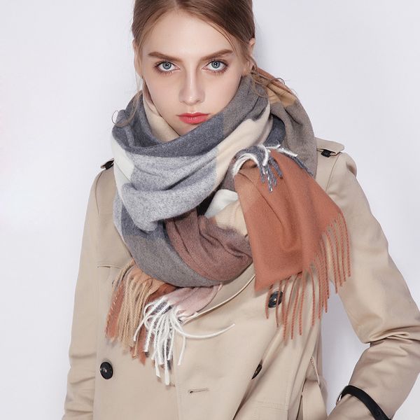 designer scarf autumn and winter new cashmere plaid scarf women fashion warm large shawl, Blue;gray
designer scarf autumn and winter new cashmere plaid scarf women fashion warm large shawl, Blue;gray