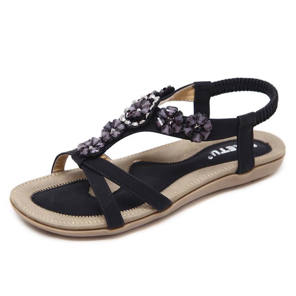new 2020 holiday beach seaside sweet bohemian flower crystal flat womens sandals wholesale, Black
new 2020 holiday beach seaside sweet bohemian flower crystal flat womens sandals wholesale, Black