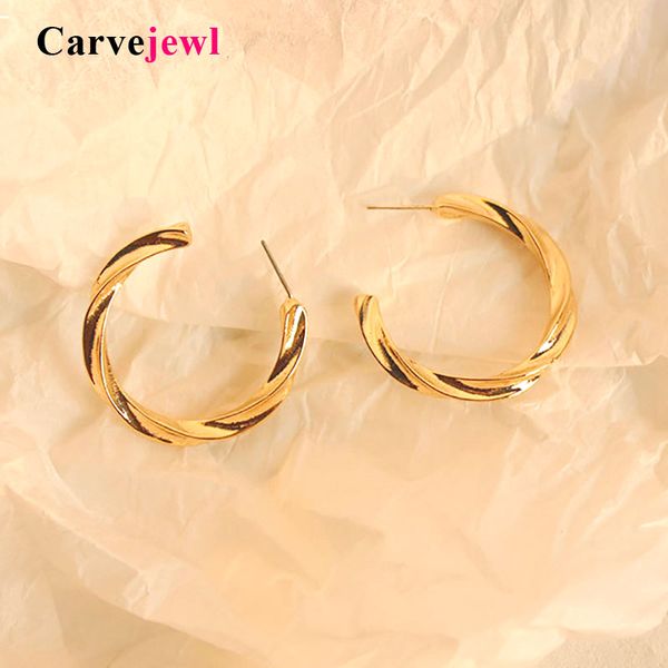 carvejewl twisted wave pattern hoops earrings simple metal braided gold silver plating earrings for women jewelry korean design, Golden;silver
carvejewl twisted wave pattern hoops earrings simple metal braided gold silver plating earrings for women jewelry korean design, Golden;silver