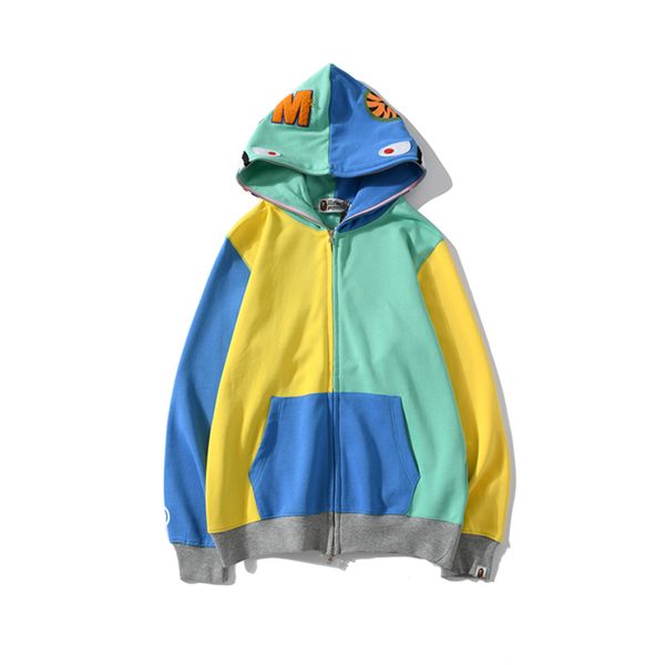 aape fashion mens womens jacket unique designer brand hooded sweater shark head colorful stitching american trend personality design hoodies, White;black
aape fashion mens womens jacket unique designer brand hooded sweater shark head colorful stitching american trend personality design hoodies, White;black