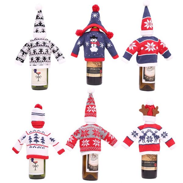 knitting clothes bottle wine cover set christmas snowman/elk/snowflower wine bottle wrapper xmas party hat sweater
knitting clothes bottle wine cover set christmas snowman/elk/snowflower wine bottle wrapper xmas party hat sweater