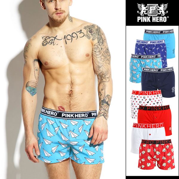 2019 new pink heroes men underwear board shorts fashion printed men boxers shorts 100% cotton men trunk sleepwear, Black;white
2019 new pink heroes men underwear board shorts fashion printed men boxers shorts 100% cotton men trunk sleepwear, Black;white
