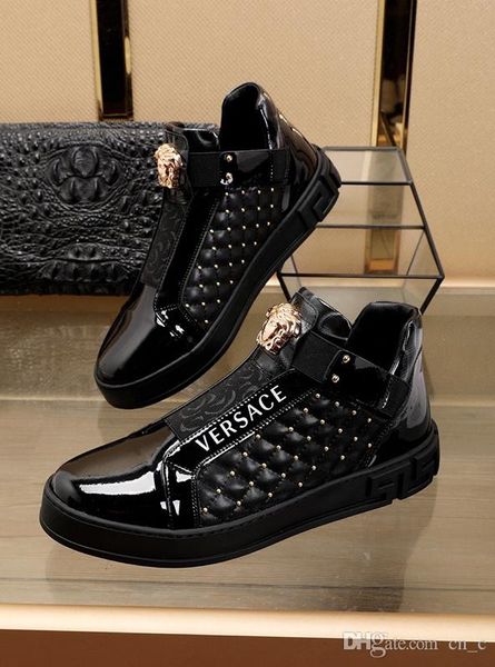 a2020 new autumn and winter black custom men's leather fashion sneakers, trend high-lace-up casual shoes, size: 38-45
a2020 new autumn and winter black custom men's leather fashion sneakers, trend high-lace-up casual shoes, size: 38-45
