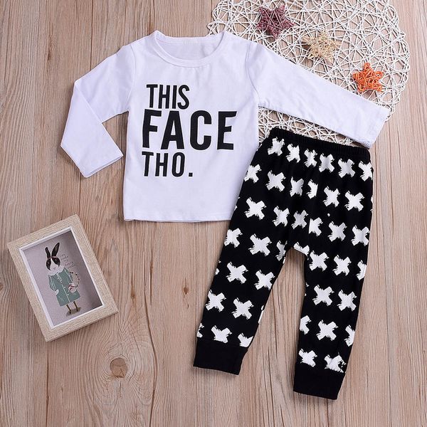 2pcs toddler kids baby boys girls letter print clothes+long pants set outfit #68p, White
2pcs toddler kids baby boys girls letter print clothes+long pants set outfit #68p, White