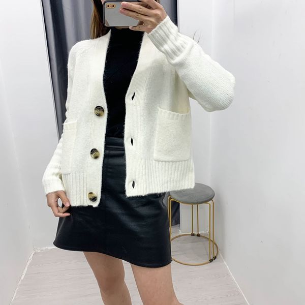 women's knits & tees sweaters autumn winter 2021 fashionable casual v-neck cardigans single breasted long sleeve loose top, White
women's knits & tees sweaters autumn winter 2021 fashionable casual v-neck cardigans single breasted long sleeve loose top, White