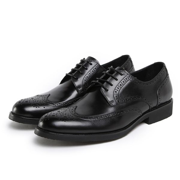 men's shoes lace-up cattle cowhide formal wear wedding shoes work wear chaussure homme, Black
men's shoes lace-up cattle cowhide formal wear wedding shoes work wear chaussure homme, Black