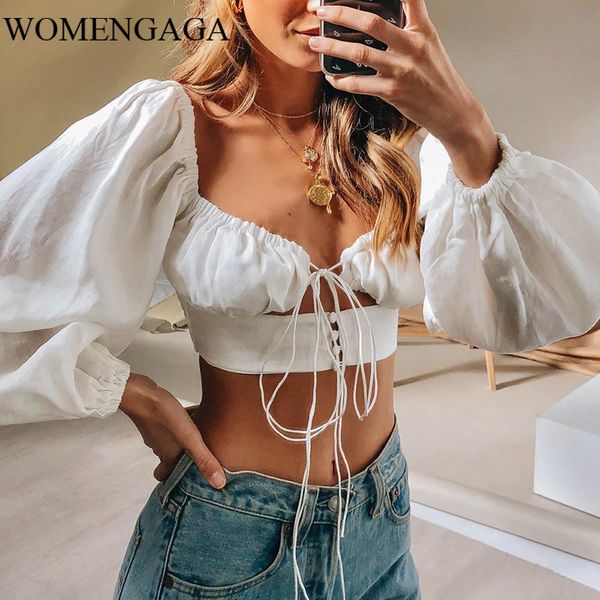 2020 summer new bow mesh women lace up cropped blouse lantern sleeves shirt pink white vintage 726r
2020 summer new bow mesh women lace up cropped blouse lantern sleeves shirt pink white vintage 726r