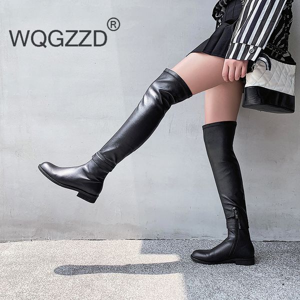 botas mujer new winter boots women's thigh high boots cow leather classic retro over the knee women's stretch femme, Black
botas mujer new winter boots women's thigh high boots cow leather classic retro over the knee women's stretch femme, Black