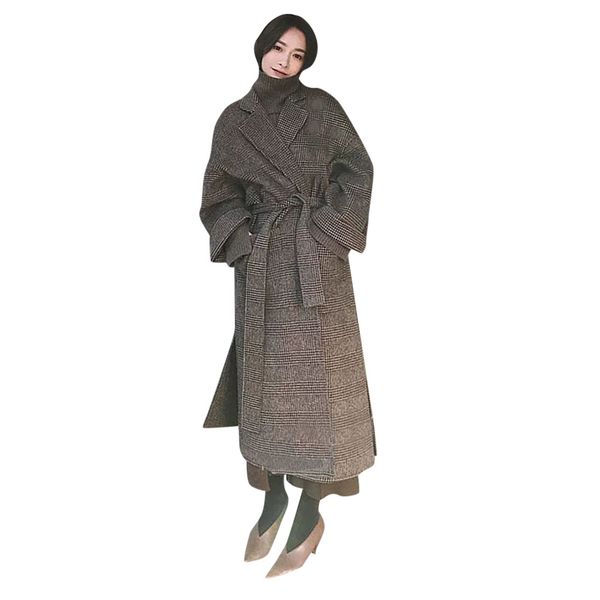 vintage autumn winter woolen coat bandage solid casual pocket oversize long trench coat outerwear women manteau femme, Black
vintage autumn winter woolen coat bandage solid casual pocket oversize long trench coat outerwear women manteau femme, Black
