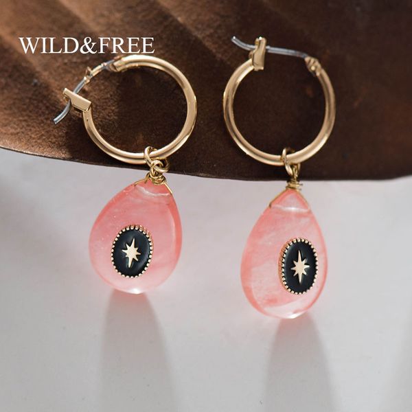wild & vintage natural stone earrings hoops waterdrop pink stone with star pendant hoop earrings for women wedding jewelry, Golden;silver
wild & vintage natural stone earrings hoops waterdrop pink stone with star pendant hoop earrings for women wedding jewelry, Golden;silver