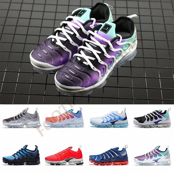 2019 Violet Gradient Grape Rainbow Persian TN Plus Designer Sneaker Running Shoes Metallic Grey Men Women Trainers Casual Size 12-5.5
2019 Violet Gradient Grape Rainbow Persian TN Plus Designer Sneaker Running Shoes Metallic Grey Men Women Trainers Casual Size 12-5.5