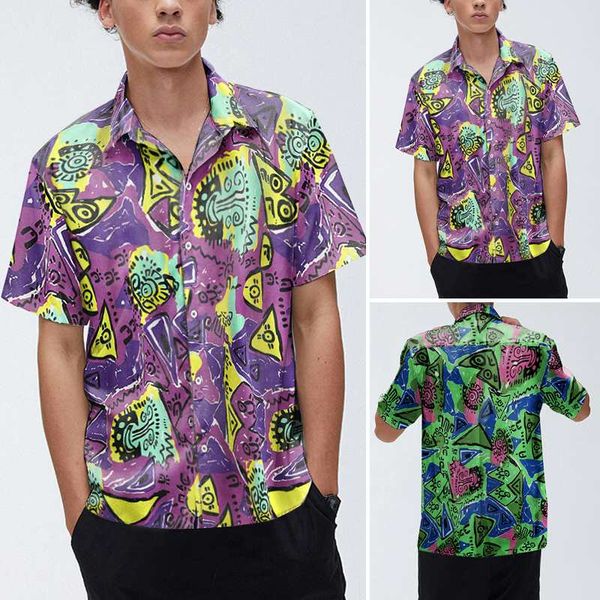 incerun men printed shirts short sleeve turn down collar shirt men casual button floral blouse fashion streetwear, White;black
incerun men printed shirts short sleeve turn down collar shirt men casual button floral blouse fashion streetwear, White;black
