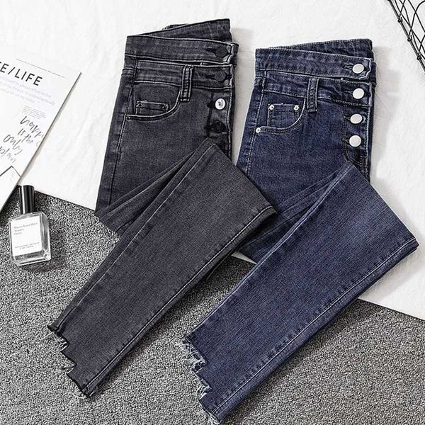 zoki elastic high waist jeans spring skinny ankle-length denim pants fashion slim single breasted cotton black pencil jean 2020, Blue
zoki elastic high waist jeans spring skinny ankle-length denim pants fashion slim single breasted cotton black pencil jean 2020, Blue