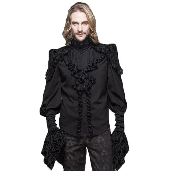 devil fashion men's gothic petal sleeve party evening dinner formal shirts, White;black
devil fashion men's gothic petal sleeve party evening dinner formal shirts, White;black