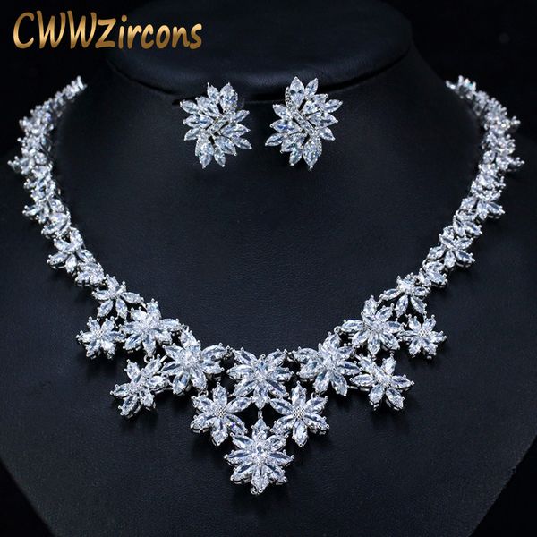 cwwzircons gorgeous cubic zirconia pave big flower chokers necklace luxury bridal wedding costume jewelry sets for women t165 t190701, Silver
cwwzircons gorgeous cubic zirconia pave big flower chokers necklace luxury bridal wedding costume jewelry sets for women t165 t190701, Silver