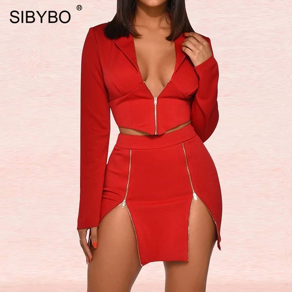sibybo split zipper high waist two piece set women long sleeve slim women and skirt set solid casual, White
sibybo split zipper high waist two piece set women long sleeve slim women and skirt set solid casual, White
