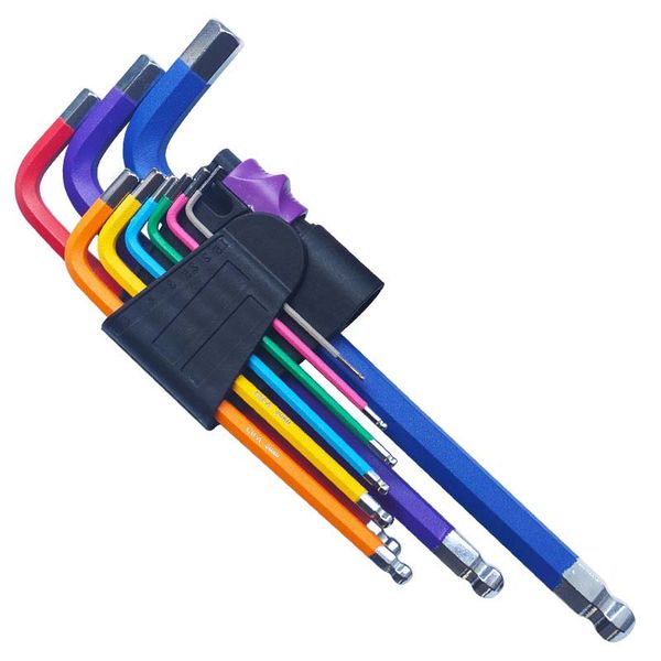 hex key set 9pcs color coded ball-end hex allen key l wrench set torque long metric with sleeve corrosion protection bicycle repair tools
hex key set 9pcs color coded ball-end hex allen key l wrench set torque long metric with sleeve corrosion protection bicycle repair tools