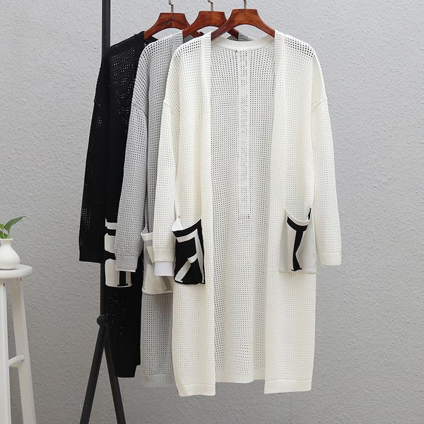 2019 spring and summer women's cardigan in the long section of thin slim sweater outside ydsy002, White
2019 spring and summer women's cardigan in the long section of thin slim sweater outside ydsy002, White