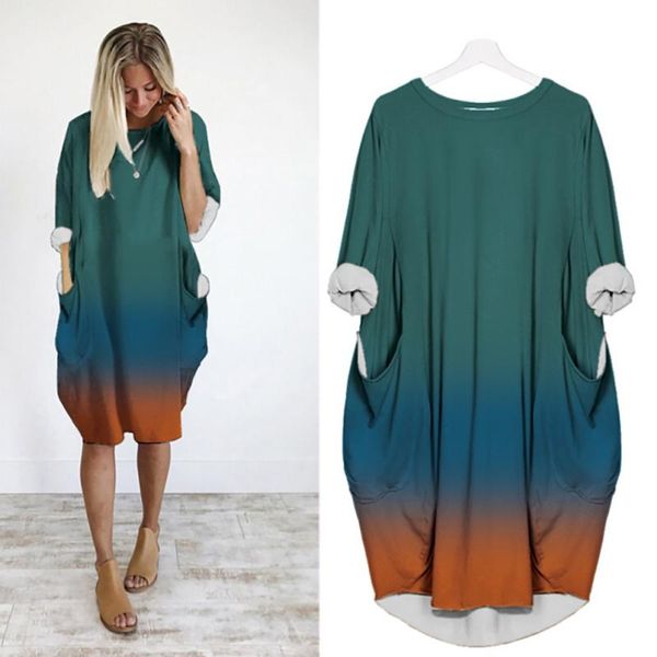 women plus size loose dress ladies o neck long pocket solid casual christmas dress women autumn femme #js5, Black;gray
women plus size loose dress ladies o neck long pocket solid casual christmas dress women autumn femme #js5, Black;gray