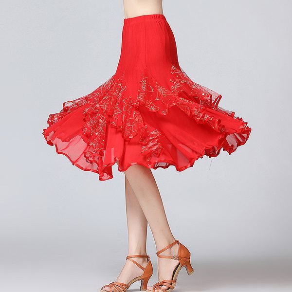latin skirt ballroom dance skirts women latin tango modern dancing skirts national standard waltz flamenco competition dance, Black;red
latin skirt ballroom dance skirts women latin tango modern dancing skirts national standard waltz flamenco competition dance, Black;red