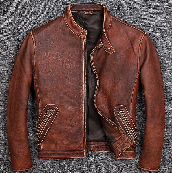 мужская винтажная коричневая slim fit мотоциклетная кожаная куртка из натуральной воловьей кожи весна осень короткое байкерское пальто высок, Black
мужская винтажная коричневая slim fit мотоциклетная кожаная куртка из натуральной воловьей кожи весна осень короткое байкерское пальто высок, Black
