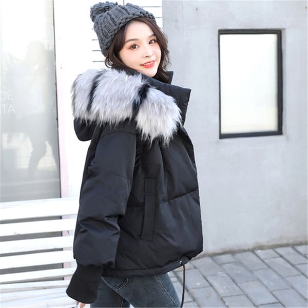 2019 new fashion casual wild loose large size hooded fur collar ladies down cotton coat jacket women, Black
2019 new fashion casual wild loose large size hooded fur collar ladies down cotton coat jacket women, Black