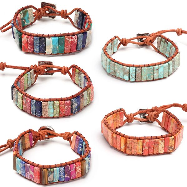 1pc natural stone bohemian tube beads bracelet multi color leather handmade wrap pulseras yoga pray creative gifts accessories, Black
1pc natural stone bohemian tube beads bracelet multi color leather handmade wrap pulseras yoga pray creative gifts accessories, Black
