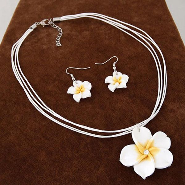 new fashion hawaii plumeria flowers jewelry sets fimo polymer clay earrings necklace pendant, Silver
new fashion hawaii plumeria flowers jewelry sets fimo polymer clay earrings necklace pendant, Silver