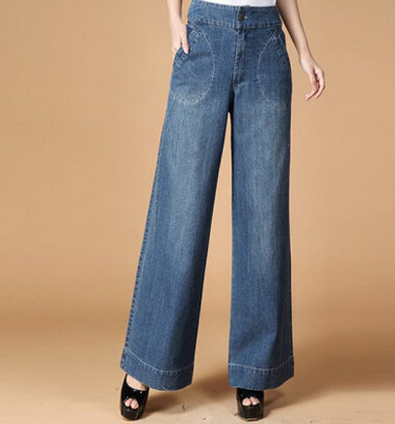 100% cotton jeans wide leg pants for women autumn spring mid waist capris denim casual pants new arrival female trousers ylq0503, Blue 
100% cotton jeans wide leg pants for women autumn spring mid waist capris denim casual pants new arrival female trousers ylq0503, Blue