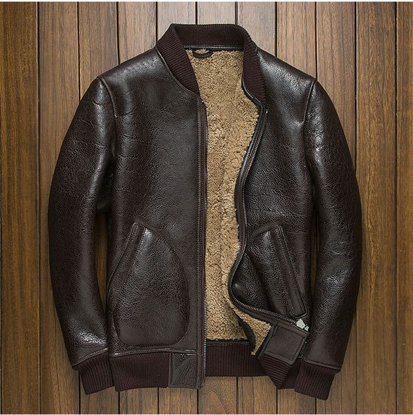 luxury fashion new man genuine natural real sheepskin leather woolen shearling coat double face airforce pilot jackets brown 4xl, Black
luxury fashion new man genuine natural real sheepskin leather woolen shearling coat double face airforce pilot jackets brown 4xl, Black