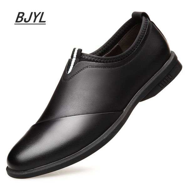 new men's casual shoes men's leather korean fashion set foot business shoes, Black 
new men's casual shoes men's leather korean fashion set foot business shoes, Black
