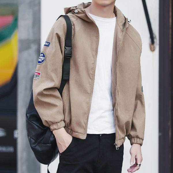 2020 spring hooded jacket men's jacket zipper men's bomber casual fashion loose ing, Black;brown
2020 spring hooded jacket men's jacket zipper men's bomber casual fashion loose ing, Black;brown