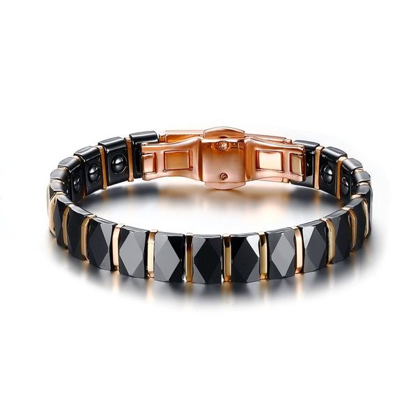 men stainless steel 2-tone ceramic magnetic therapy bracelet for male female trendy jewelry black rose gold-color 19cm, Golden;silver
men stainless steel 2-tone ceramic magnetic therapy bracelet for male female trendy jewelry black rose gold-color 19cm, Golden;silver