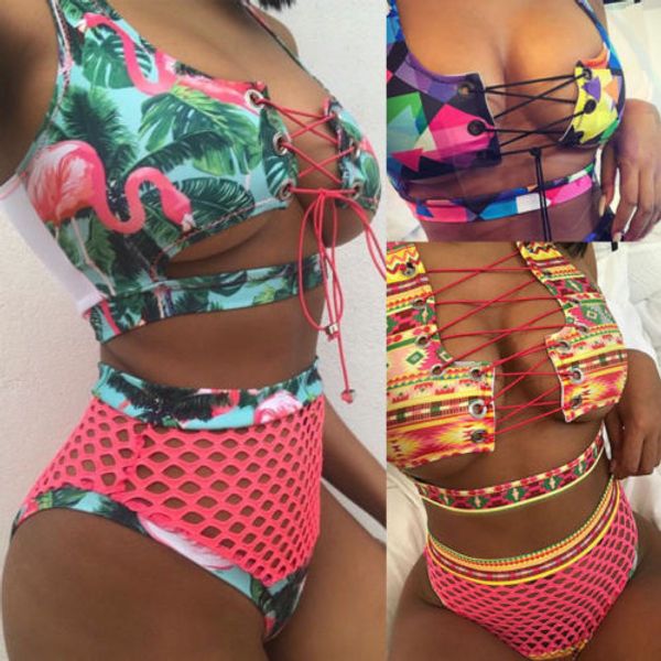 women new bathing suit high waist swimwear padded bra push-up bikini set floral print swimsuit bandage brazilian swimsuit, White;black
women new bathing suit high waist swimwear padded bra push-up bikini set floral print swimsuit bandage brazilian swimsuit, White;black