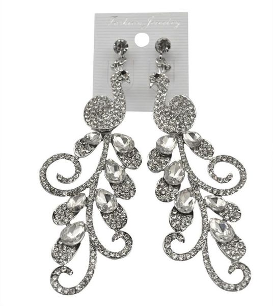 fashion rhinestones peacock opening vintage clear long earrings charm blue austria crystal earrings wedding party jewelry, Silver
fashion rhinestones peacock opening vintage clear long earrings charm blue austria crystal earrings wedding party jewelry, Silver