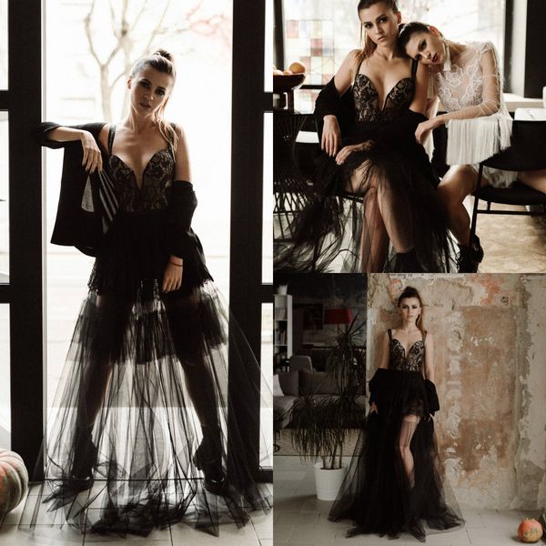 black elegant spaghetti evening dresses lace ruffles plus size illusion bodice prom gowns formal party dress robes de soirée, Black;red
black elegant spaghetti evening dresses lace ruffles plus size illusion bodice prom gowns formal party dress robes de soirée, Black;red