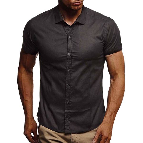 camisa social masculina white shirt men's social shirts casual lapel short sleeve shirt white shirt, White;black
camisa social masculina white shirt men's social shirts casual lapel short sleeve shirt white shirt, White;black