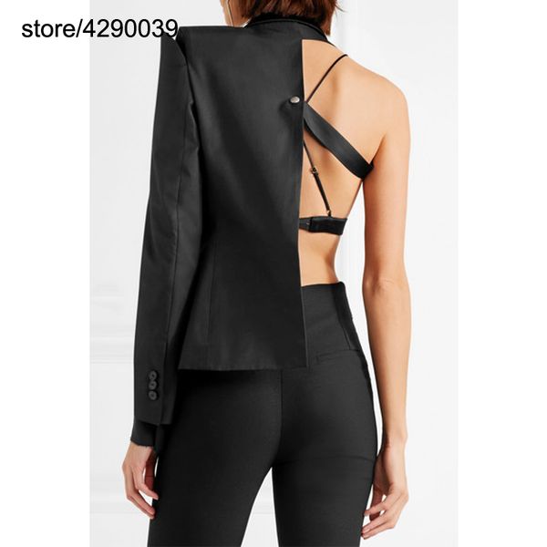 customized streetwear long sleeve women's wear symmetrical short-style stitching design blazer, White;black
customized streetwear long sleeve women's wear symmetrical short-style stitching design blazer, White;black